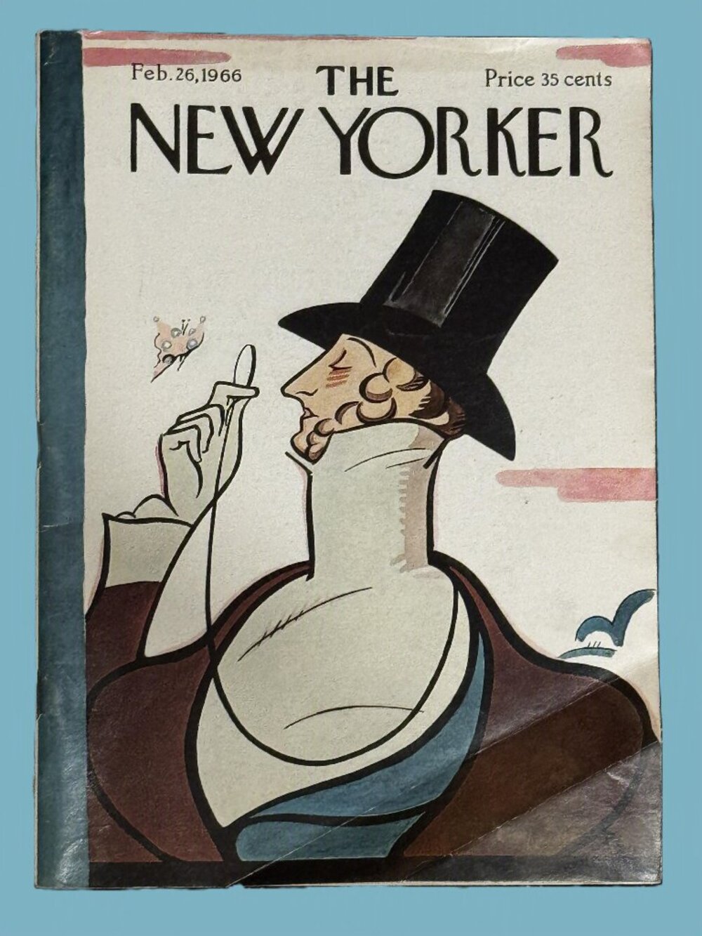 The New Yorker Magazine, Feb 26 1966, Vol. 042 No. 1, Rea Irvin Cover, Vintage